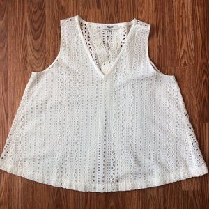Madewell Eyelet Open-Back Tank Top